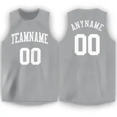 Gray White Classic Tops Men/Boy Basketball Jersey 1