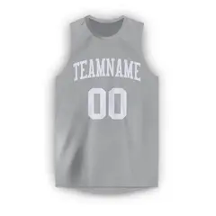 Gray White Classic Tops Men/Boy Basketball Jersey 5