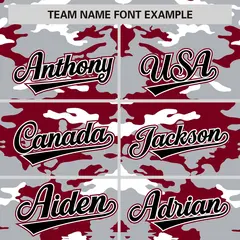 Gray White Crimson Camo Authentic Baseball Jersey 3