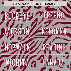 Gray White-Crimson Zebra Stripes Football Jersey 3