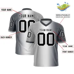 Gray White-Dark Gray Gradient Football Jersey 2