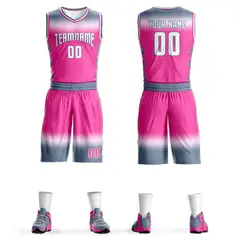 Gray White Gradient Fashion Sets Basketball Jersey