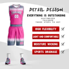 Gray White Gradient Fashion Sets Basketball Jersey 2