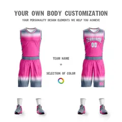 Gray White Gradient Fashion Sets Basketball Jersey 3