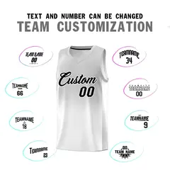 Gray White Gradient Sports Uniform Basketball Jersey 4