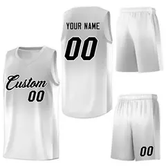Gray White Gradient Sports Uniform Basketball Jersey 7