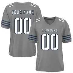 Gray White-Navy Classic Mesh Authentic Football Jersey 1