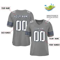 Gray White-Navy Classic Mesh Authentic Football Jersey 2