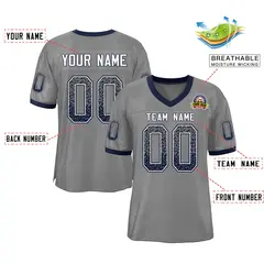 Gray White-Navy Drift Fashion Mesh Authentic Football Jersey 2
