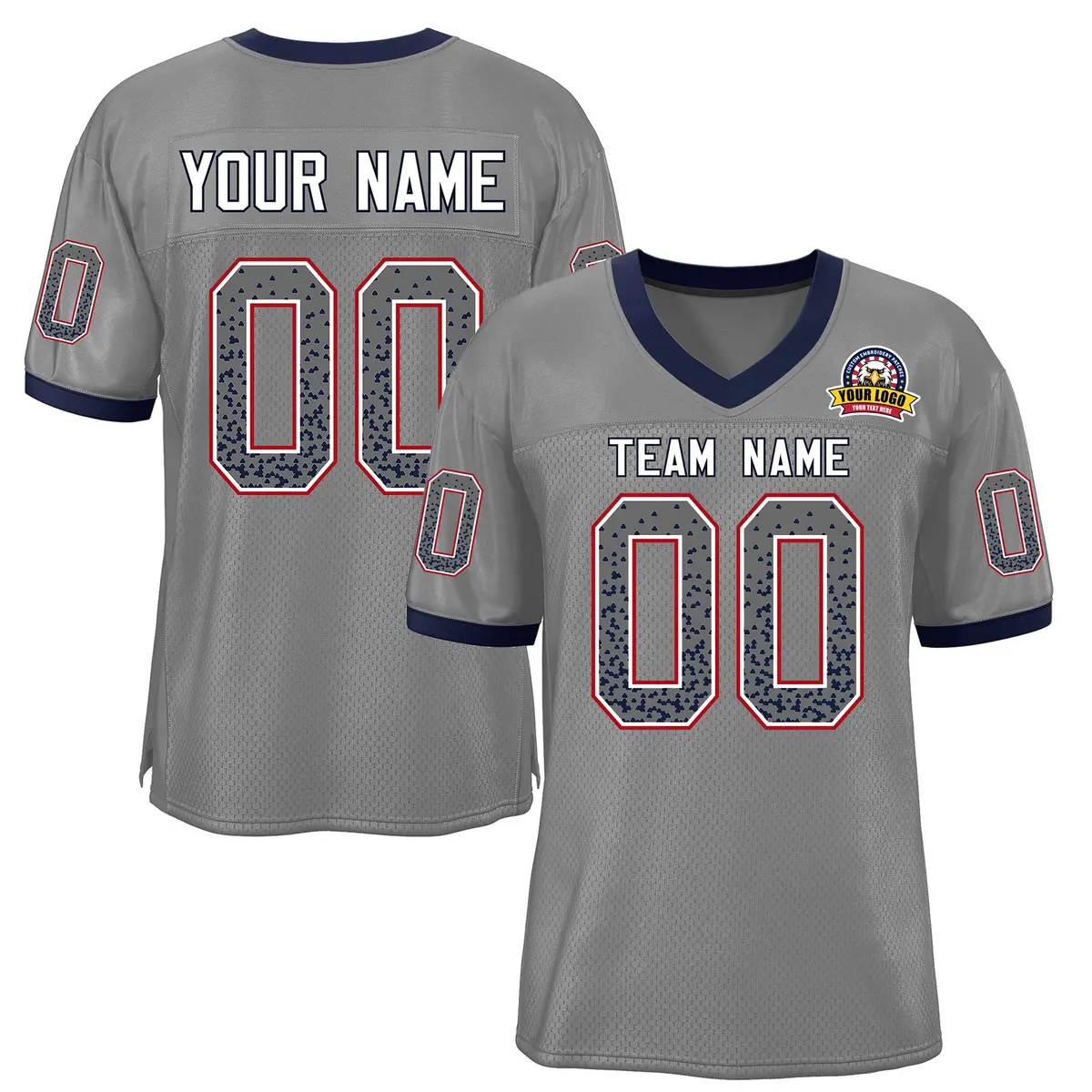 Gray White-Navy Drift Fashion Mesh Authentic Football Jersey