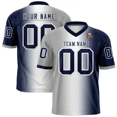 Gray White-Navy Gradient Fashion Authentic Football Jersey 1