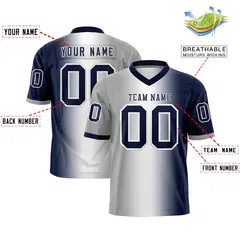 Gray White-Navy Gradient Fashion Authentic Football Jersey 2