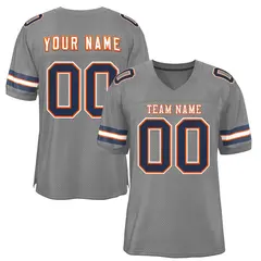 Gray White-Orange Classic Style Authentic Football Jersey 1