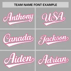 Gray White-Pink Raglan Sleeves Authentic Baseball Jersey 3