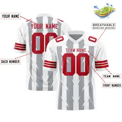 Gray White Razr Stripe Graffiti Pattern Flag Football Jersey 2
