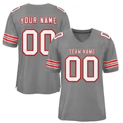 Gray White-Red Classic Style Authentic Football Jersey 1