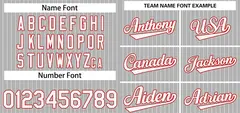 Gray White-Red Stripe Authentic Fashion Baseball Jersey 3