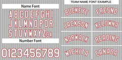 Gray White-Red Stripe Authentic Fashion Baseball Jersey 3