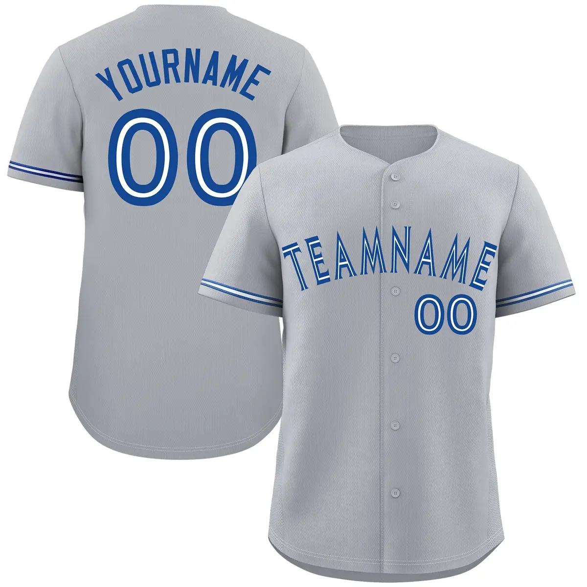 Gray White Royal Bull Classic Authentic Baseball Jersey