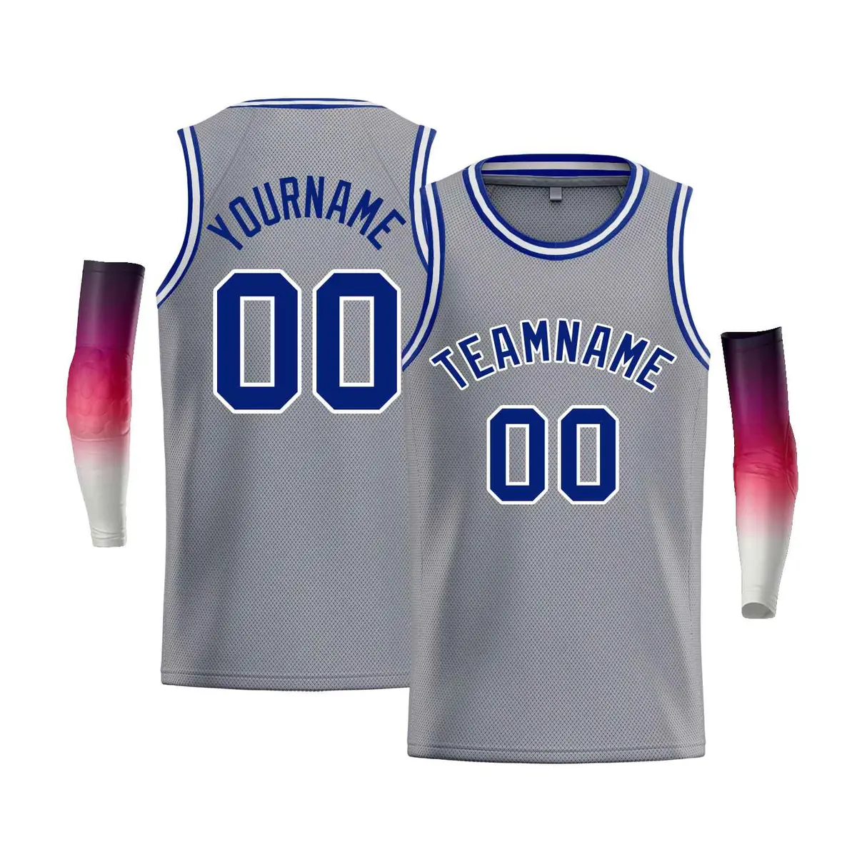 Gray White-Royal Classic Bull Men Casual Basketball Jersey