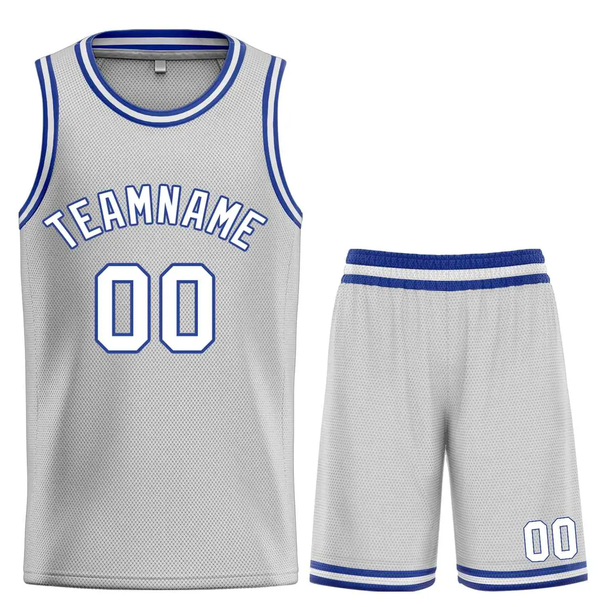 Gray White-Royal Classic Bull Sets Basketball Jersey