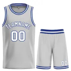 Gray White-Royal Classic Bull Sets Basketball Jersey