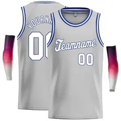Gray White-Royal Classic Casual Basketball Jersey 1