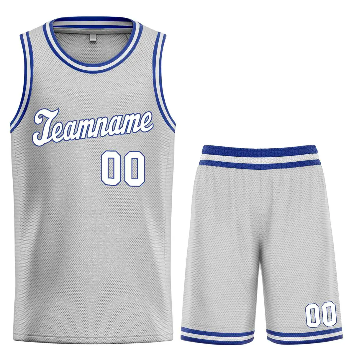 Gray White-Royal Classic Sets Basketball Uniform Jersey