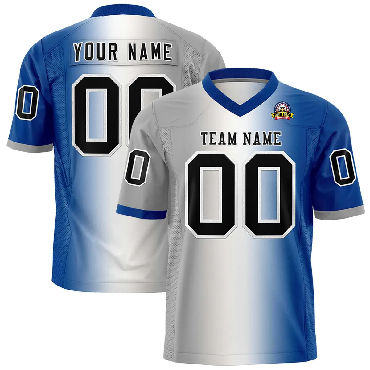 Gray White-Royal Gradient Fashion Authentic Football Jersey