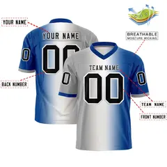 Gray White-Royal Gradient Fashion Authentic Football Jersey 2