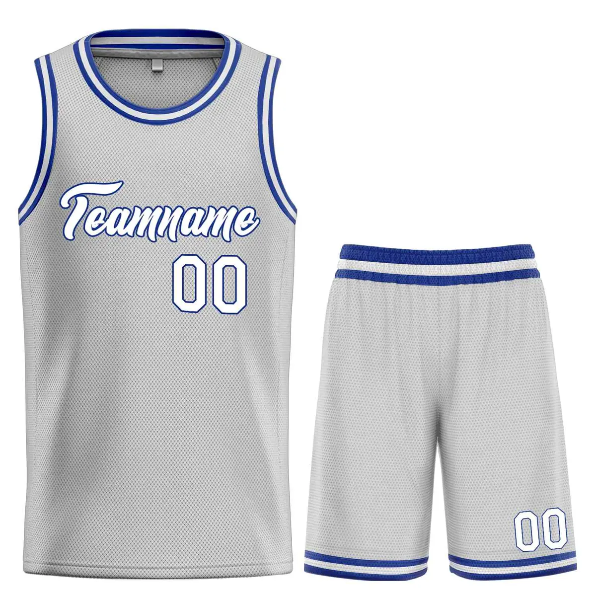 Gray White-Royal Heal Classic Sets Basketball Jersey