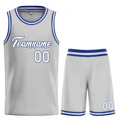 Gray White-Royal Heal Classic Sets Basketball Jersey