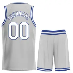 Gray White-Royal Heal Classic Sets Basketball Jersey 2