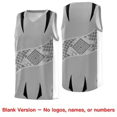 Gray White Snake Scale Venomous Fang Graffiti Basketball Jersey 6