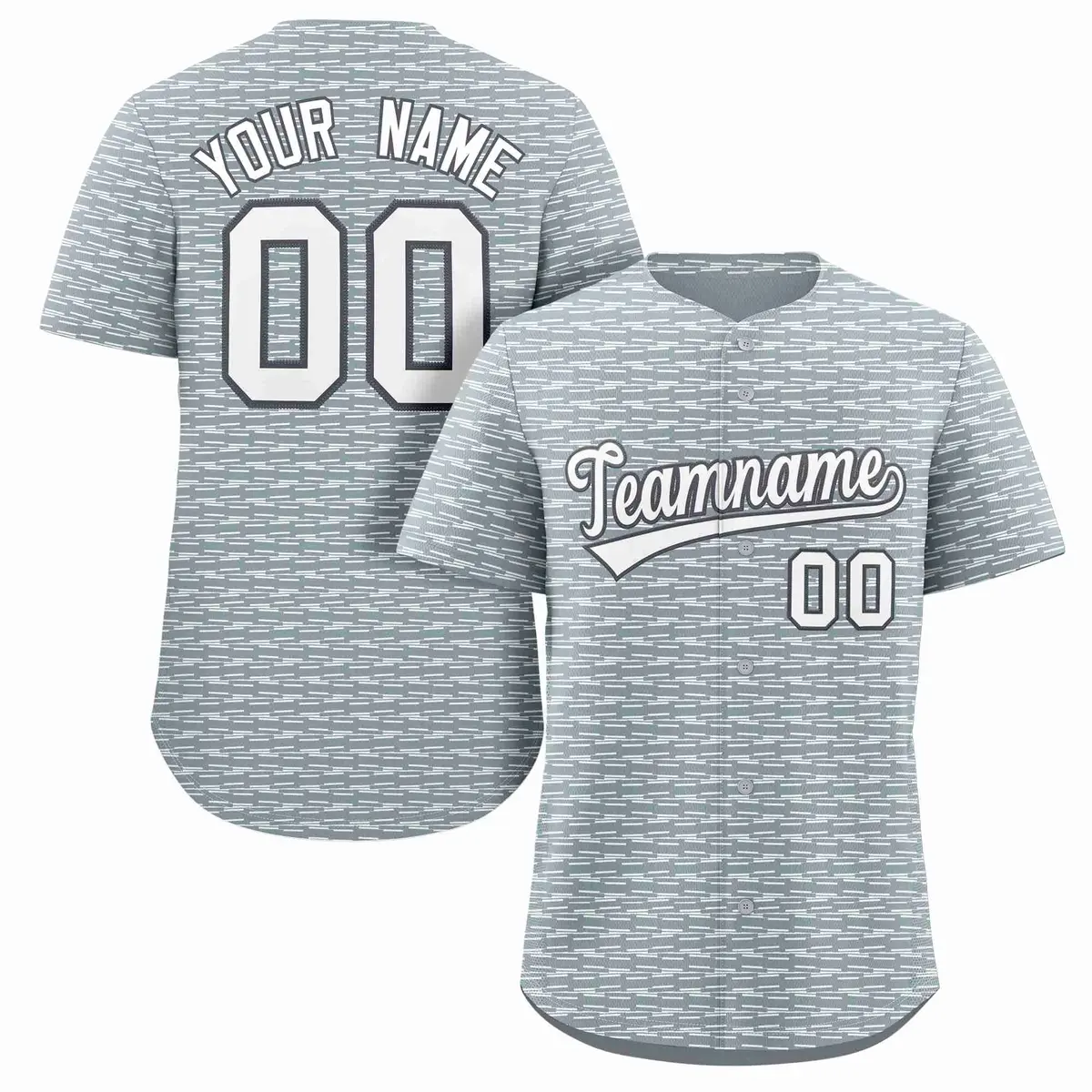 Gray White Texture Graffiti Baseball Jersey