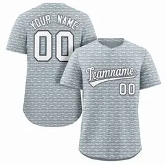 Gray White Texture Graffiti Baseball Jersey