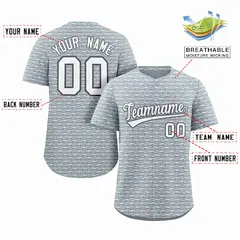 Gray White Texture Graffiti Baseball Jersey 2