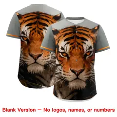 Gray White Tiger Graffiti Baseball Jersey 7