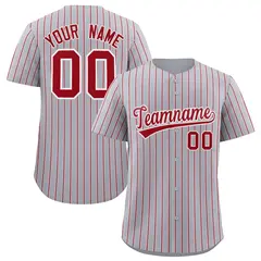 Gray White Tricolor Stripe Fashion Baseball Jersey