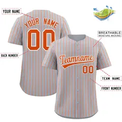 Gray White Tricolor Stripe Fashion Baseball Jersey 2