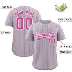 Gray White Tricolor Stripe Fashion Baseball Jersey 2