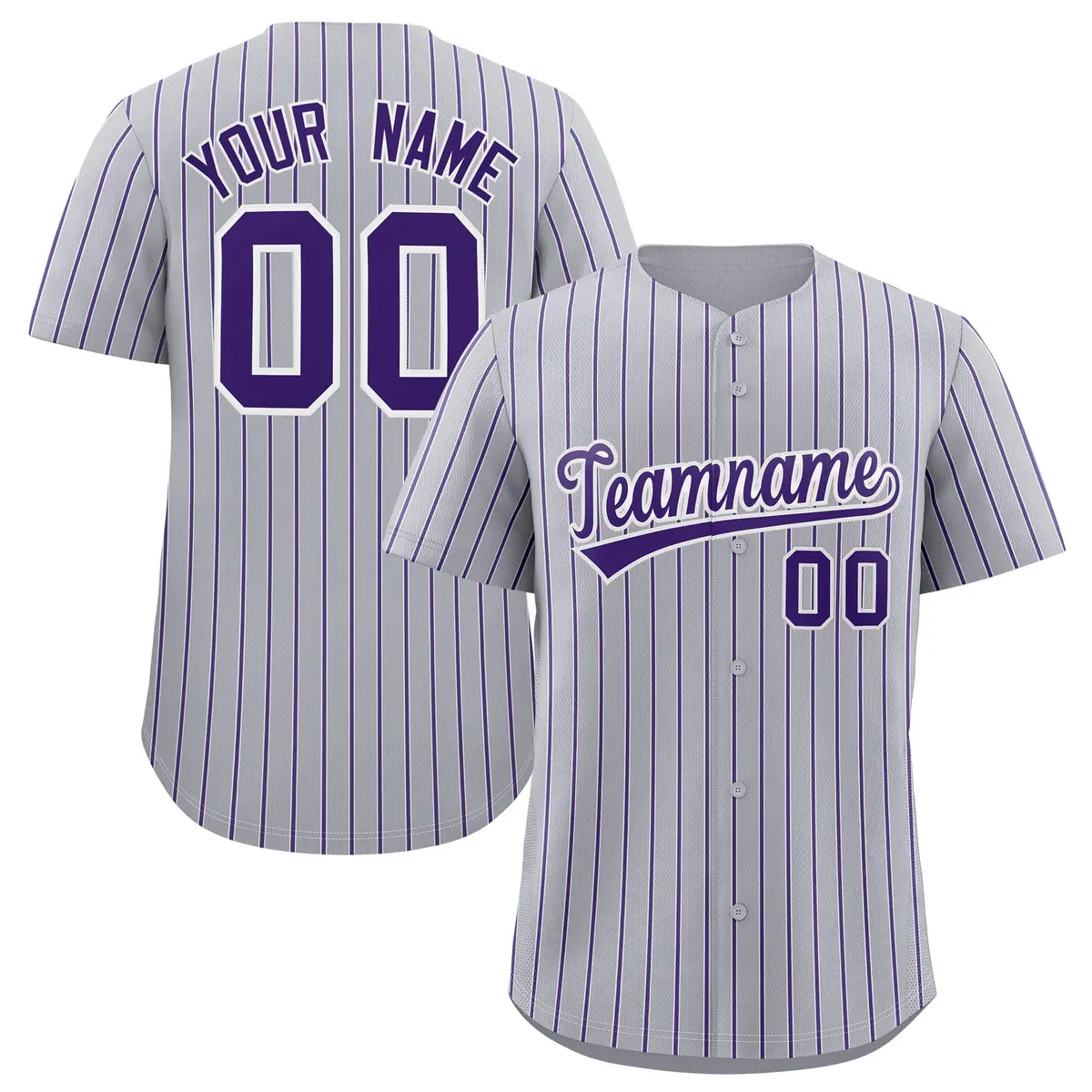 Gray White Tricolor Stripe Fashion Baseball Jersey