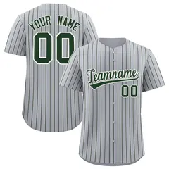 Gray White Tricolor Stripe Fashion Baseball Jersey 1