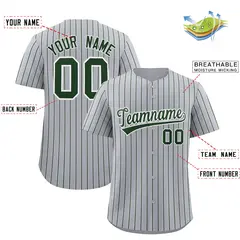 Gray White Tricolor Stripe Fashion Baseball Jersey 2
