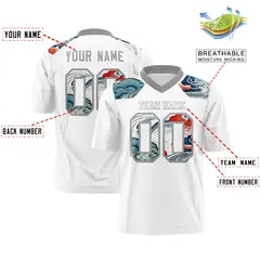 Gray White Ukiyo-e Auspicious Clouds Graffiti Football Jersey 2