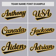 Gray Yellow Raglan Sleeve Authentic Baseball Jersey 3