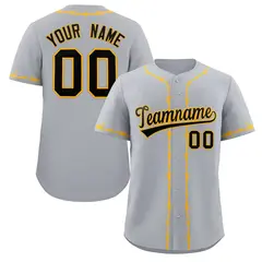Gray Yellow Thorns Ribbed Classic Authentic Baseball Jersey