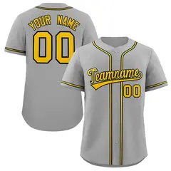 Gray Yellow-White Classic Authentic Baseball Jersey