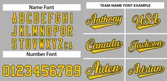 Gray Yellow-White Classic Authentic Baseball Jersey 3