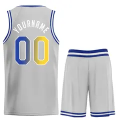 Gray Yellow-White Classic Sets Basketball Uniform Jersey 2